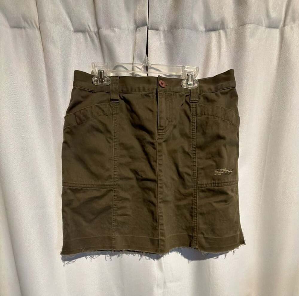 DKNY Jeans Olive Green Cargo Utility Skirt Size 6